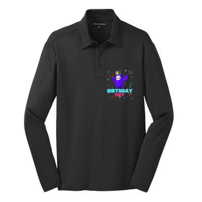 Birthday Guy Fun Popular Video Game Theme Birthday Silk Touch Performance Long Sleeve Polo