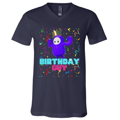 Birthday Guy Fun Popular Video Game Theme Birthday V-Neck T-Shirt