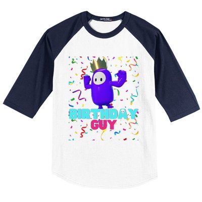 Birthday Guy Fun Popular Video Game Theme Birthday Baseball Sleeve Shirt