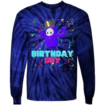 Birthday Guy Fun Popular Video Game Theme Birthday Tie-Dye Long Sleeve Shirt