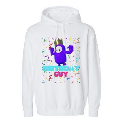 Birthday Guy Fun Popular Video Game Theme Birthday Garment-Dyed Fleece Hoodie