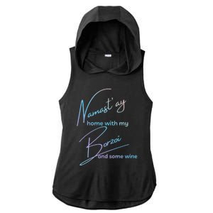 Borzoi Gift Funny Namastay For Yoga And Dog Lovers Meaningful Gift Ladies PosiCharge Tri-Blend Wicking Draft Hoodie Tank