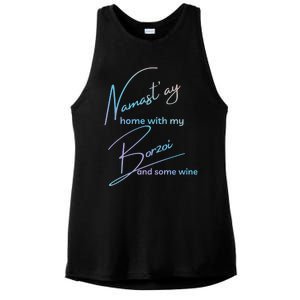 Borzoi Gift Funny Namastay For Yoga And Dog Lovers Meaningful Gift Ladies PosiCharge Tri-Blend Wicking Tank