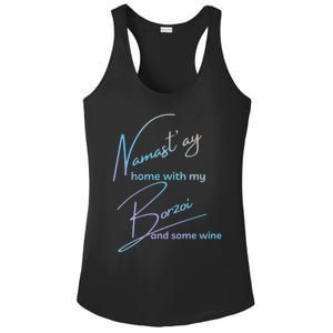 Borzoi Gift Funny Namastay For Yoga And Dog Lovers Meaningful Gift Ladies PosiCharge Competitor Racerback Tank