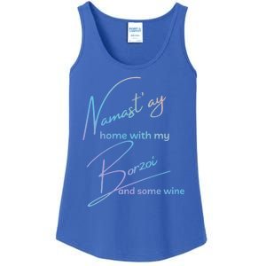 Borzoi Gift Funny Namastay For Yoga And Dog Lovers Meaningful Gift Ladies Essential Tank