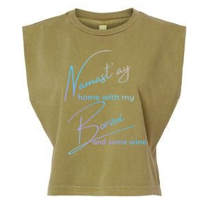 Borzoi Gift Funny Namastay For Yoga And Dog Lovers Meaningful Gift Garment-Dyed Women's Muscle Tee