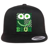 Bruh Green Face Eggs And Bacon Ham Breakfast St Patrick's Flat Bill Trucker Hat
