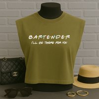 Bartender Gift Friends Themed Funny Unique Gift Humor Gift Garment-Dyed Women's Muscle Tee