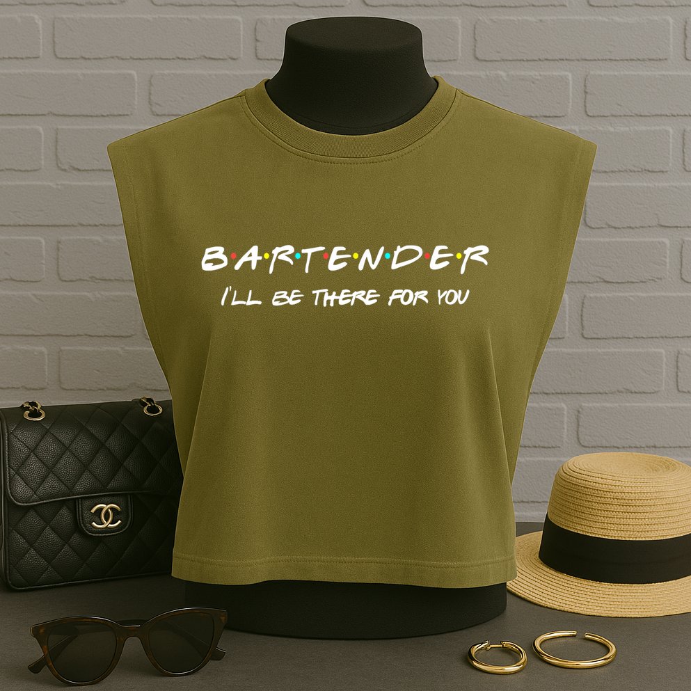 Bartender Gift Friends Themed Funny Unique Gift Humor Gift Garment-Dyed Women's Muscle Tee