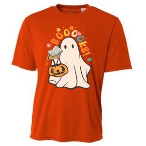 Booooks Ghost Funny Halloween Teacher Book Library Reading Funny Gift Cooling Performance Crew T-Shirt