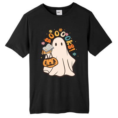 Booooks Ghost Funny Halloween Teacher Book Library Reading Funny Gift Tall Fusion ChromaSoft Performance T-Shirt