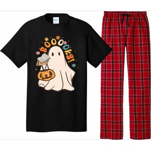 Booooks Ghost Funny Halloween Teacher Book Library Reading Funny Gift Pajama Set