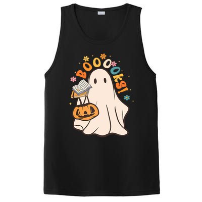 Booooks Ghost Funny Halloween Teacher Book Library Reading Funny Gift PosiCharge Competitor Tank