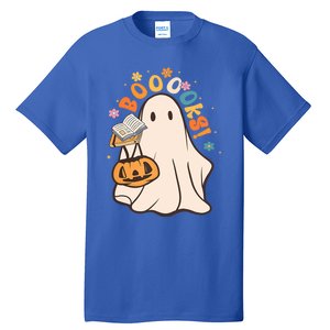 Booooks Ghost Funny Halloween Teacher Book Library Reading Funny Gift Tall T-Shirt