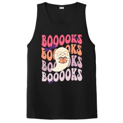 Booooks Ghost Funny Halloween Teacher Book Library Reading Meaningful Gift PosiCharge Competitor Tank