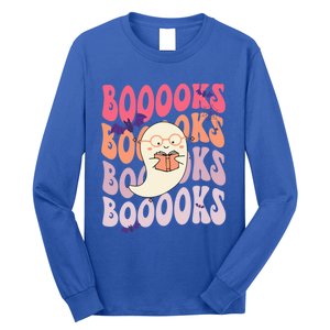 Booooks Ghost Funny Halloween Teacher Book Library Reading Meaningful Gift Long Sleeve Shirt