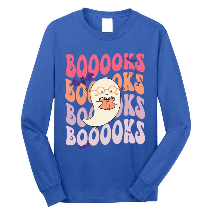 Booooks Ghost Funny Halloween Teacher Book Library Reading Meaningful Gift Long Sleeve Shirt