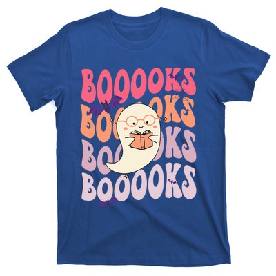 Booooks Ghost Funny Halloween Teacher Book Library Reading Meaningful Gift T-Shirt