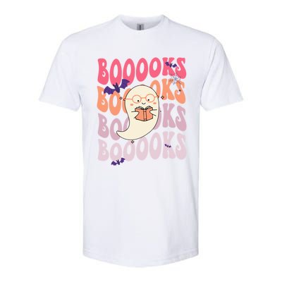 Booooks Ghost Funny Halloween Teacher Book Library Reading Meaningful Gift Softstyle CVC T-Shirt