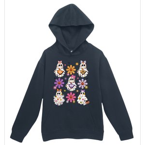 Boo Ghost Floral Halloween Cute Boo Ghoul Urban Pullover Hoodie