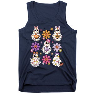 Boo Ghost Floral Halloween Cute Boo Ghoul Tank Top