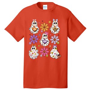 Boo Ghost Floral Halloween Cute Boo Ghoul Tall T-Shirt