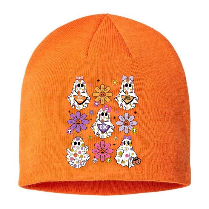 Boo Ghost Floral Halloween Cute Boo Ghoul Sustainable Beanie