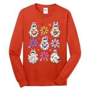 Boo Ghost Floral Halloween Cute Boo Ghoul Tall Long Sleeve T-Shirt