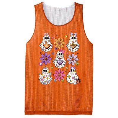 Boo Ghost Floral Halloween Cute Boo Ghoul Mesh Reversible Basketball Jersey Tank