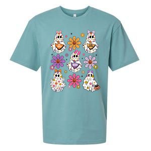 Boo Ghost Floral Halloween Cute Boo Ghoul Sueded Cloud Jersey T-Shirt