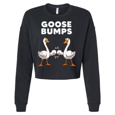 Best Goose For Goose Bumps Waterfowl Animal Pun Cropped Pullover Crew