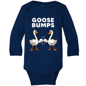 Best Goose For Goose Bumps Waterfowl Animal Pun Baby Long Sleeve Bodysuit