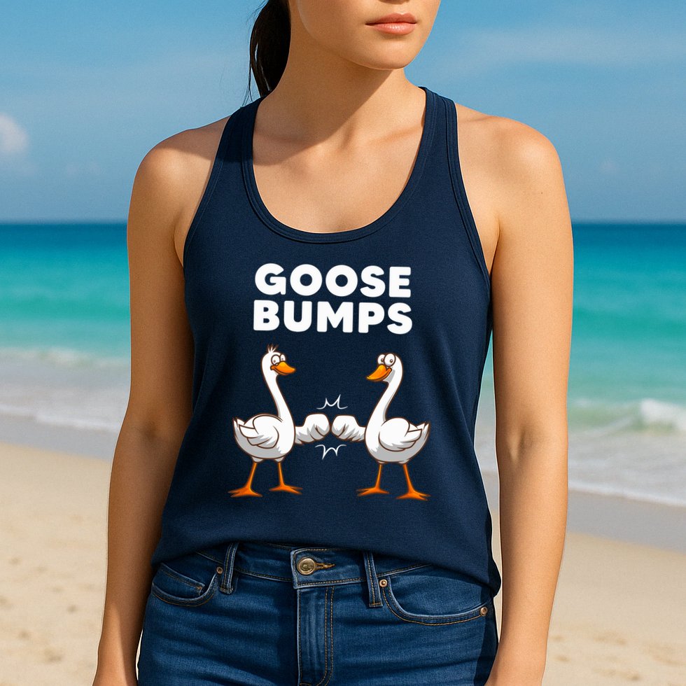 Best Goose For Goose Bumps Waterfowl Animal Pun Womens Tank Top