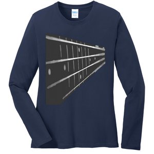 Bass Guitar Fret Musician Ladies Long Sleeve Shirt