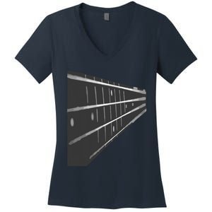 Bass Guitar Fret Musician Women's V-Neck T-Shirt