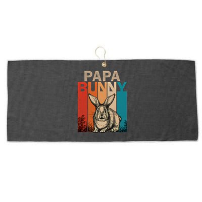 Bunny Graphic Family Matching Retro Papa Easter Day Costume Meaningful Gift Large Microfiber Waffle Golf Towel