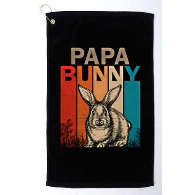 Bunny Graphic Family Matching Retro Papa Easter Day Costume Meaningful Gift Platinum Collection Golf Towel