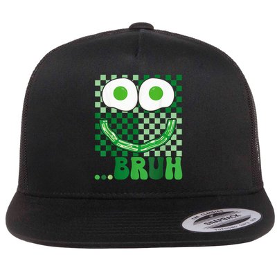 Bruh Green Face Eggs & Bacon Ham Breakfast St Patrick'S Flat Bill Trucker Hat