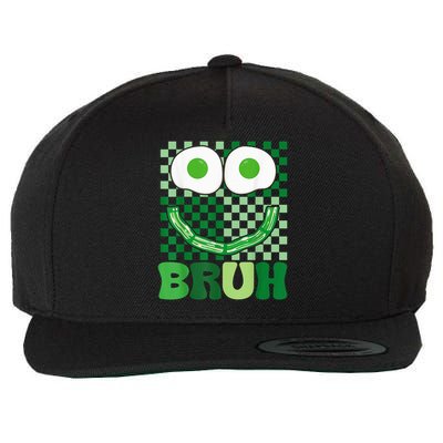 Bruh Green Face Eggs & Bacon Ham Breakfast St Patricks Smile Face Wool Snapback Cap