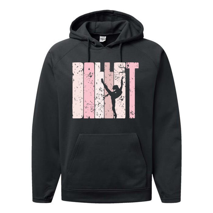 Ballet Gift For N Girl Silhouette Girl Ballet Dance Performance Fleece Hoodie