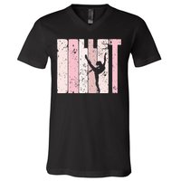 Ballet Gift For N Girl Silhouette Girl Ballet Dance V-Neck T-Shirt