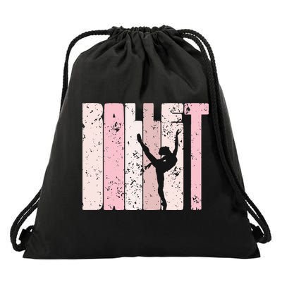 Ballet Gift For N Girl Silhouette Girl Ballet Dance Drawstring Bag