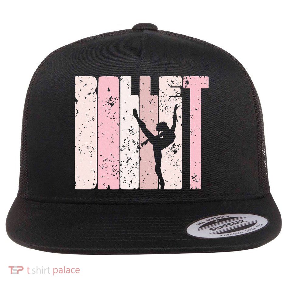 Ballet Gift For N Girl Silhouette Girl Ballet Dance Flatbill Hat