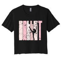 Ballet Gift For N Girl Silhouette Girl Ballet Dance Women's Crop Top Tee