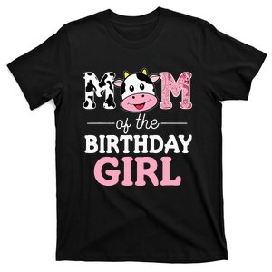 Birthday Girl Farm Cow Mommy Mama 1st Party T-Shirt