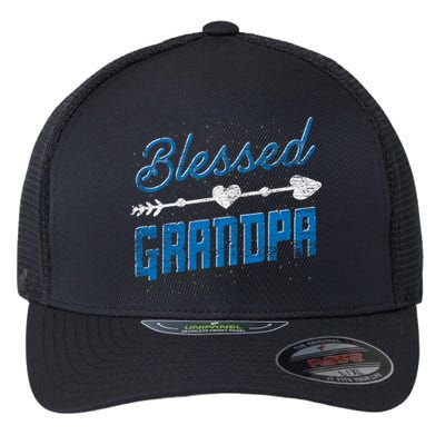 Blessed Grandpa Family Pop Pop Fathers Day Grandpa Gift Flexfit Unipanel Trucker Cap