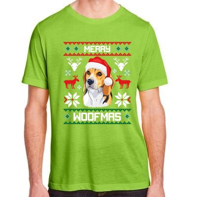 Beagle Gift For Merry Christmas Woofmas Clothes Ugly Cute Gift Adult ChromaSoft Performance T-Shirt