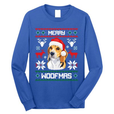 Beagle Gift For Merry Christmas Woofmas Clothes Ugly Cute Gift Long Sleeve Shirt