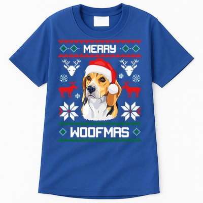 Beagle Gift For Merry Christmas Woofmas Clothes Ugly Cute Gift Tall T-Shirt