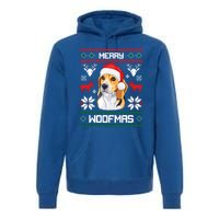 Beagle Gift For Merry Christmas Woofmas Clothes Ugly Cute Gift Premium Hoodie